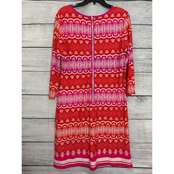 Eliza J Colorful Geometric Print Dress With 3/4 Sleeves Size 12 - Picture 3 of 3